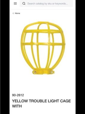 Satco Yellow Trouble Light Plastic Bulb Cage -New In Bag Lot Of 4
